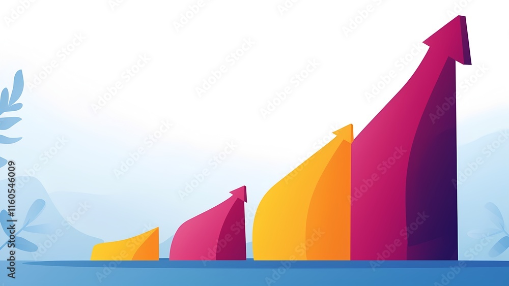 Poster dynamic growth trends in abstract business metrics office space infographic visualizations professio