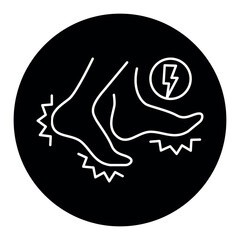 Fototapeta premium Restless legs syndrome line black icon. Sign for web page, mobile app,
