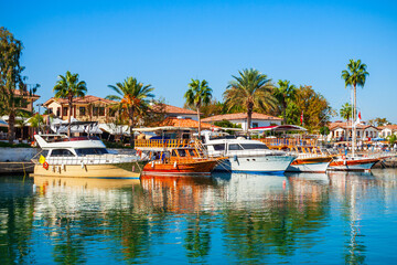 Boats at Side pier in Turkey