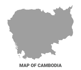 Obraz premium Simple flat Cambodia map Grey vector