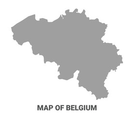 Simple flat Belgium map Grey vector