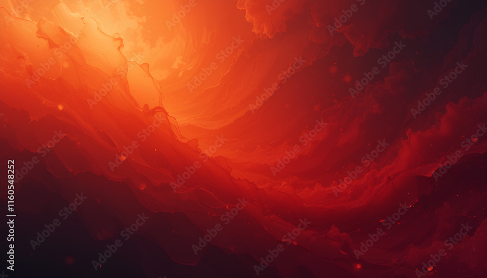 Poster Abstract Red and Orange Flowing Design for Backgrounds
