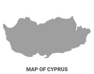 Fototapeta premium Simple flat Cyprus map Grey vector