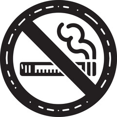 No Smoking symbol Cigarette not allow black vector