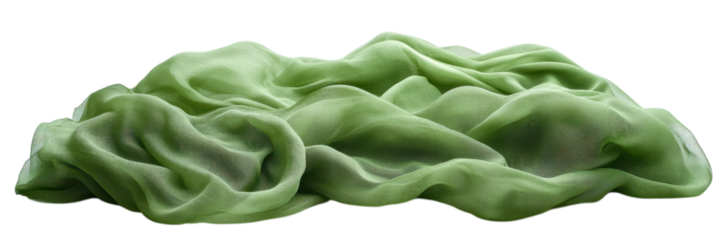 Smooth green screen fabric, compact design, flat presentation on white background, ideal for video production and visual effects applications