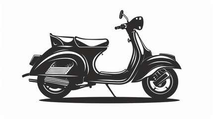 Obraz premium Vintage Italian Retro Scooter Silhouette in Classic Side View