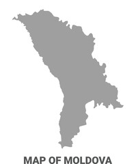 Simple flat Moldova map Grey vector