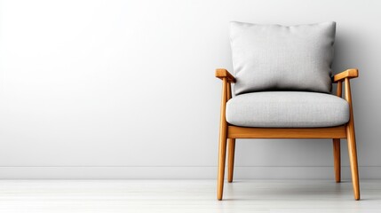 Modern minimalist chair design in a bright studio environment for interior inspiration