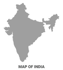 Simple flat India map Grey vector