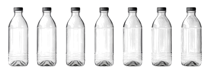 Minimalist glass water bottles, elegant design, crisp lines, pure white backdrop, modern aesthetic, versatile for any setting, eco-friendly choice