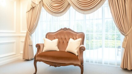 Elegant sofa set in a bright living room modern interior design cozy atmosphere