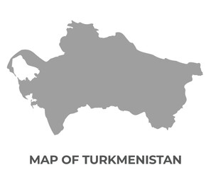 Simple flat Turkmenistan map Grey vector