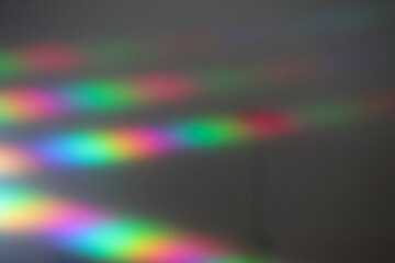 Prism light leak texture for photo overlay and effect. lens flare in abstract background. bokeh effect with glow and magical lights on black background.