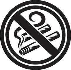 No Smoking symbol Cigarette not allow black vector