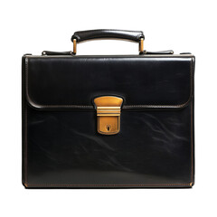 Black briefcase isolated on transparent background perfect for website, business, professional, and marketing materials