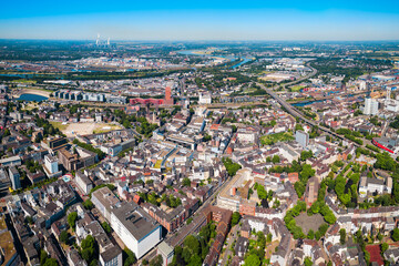 Duisburg city skyline in Germany