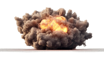 Massive Explosion: A powerful explosion with intense flames and billowing dark smoke. The image is dramatic and visually striking, suitable for various applications.