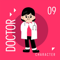 Illustration Girls Kid Cute Wear Outfit Doctor