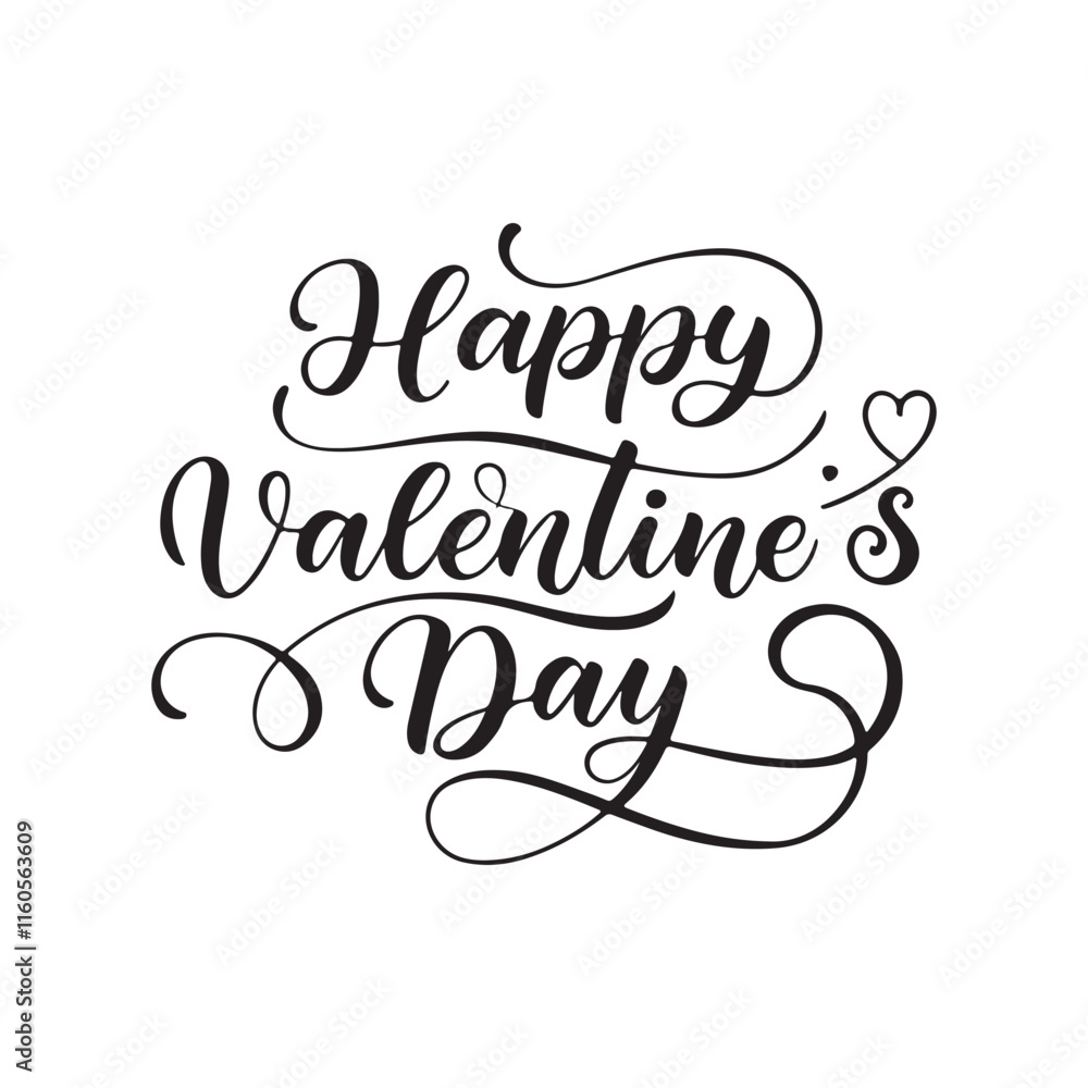 Fototapete valentines day background with heart pattern and typography of happy valentines day text.
