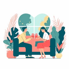 Fototapeta premium Eternal Embrace: A Valentine’s Love Story in Bloom