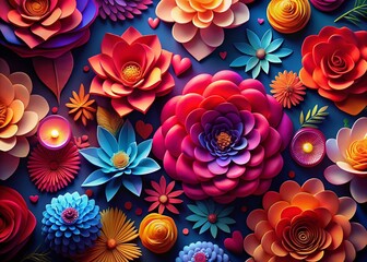3D Paper Flowers Valentine's Day Celebration - Love Blossoms