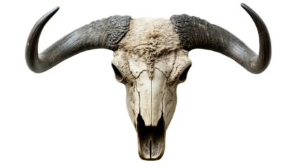 High-resolution bison hunting trophy image, Isolated transparent Background