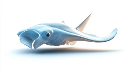 Fototapeta premium Manta Ray on White Background. Generative AI