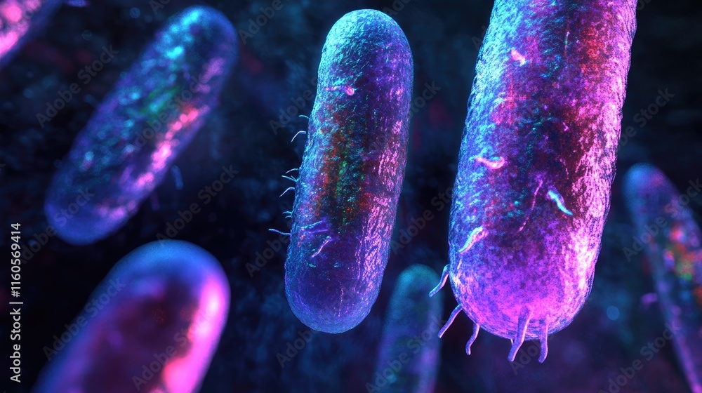 Poster 3d artwork of chromosomes in prophase stage of mitosis, with spindle fibers preparing to separate th