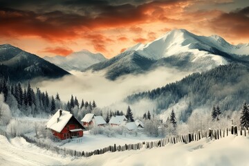 Fototapeta premium Spending happy time on the nature in winter time