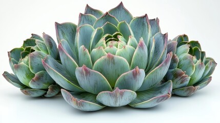 Fototapeta premium Succulent Plant Close-Up with White Background. Generative AI
