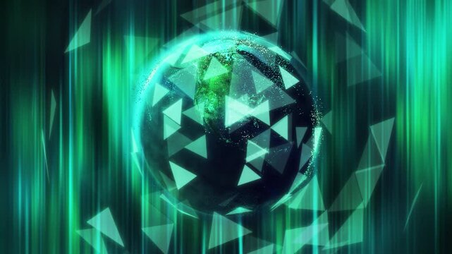 Earth in abstract virtual space, concept of digital technology development