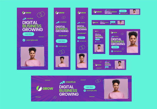 Digital Business Growing Web Banner Ads Template