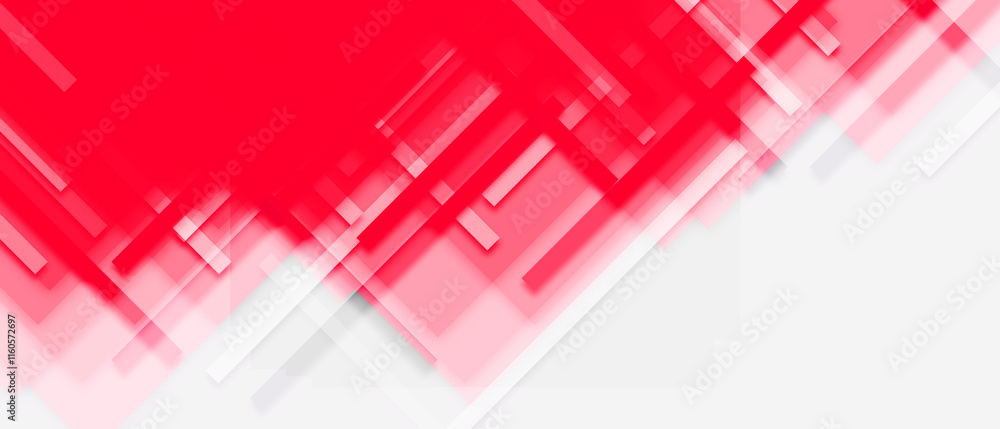 Poster abstract red background with square shapes