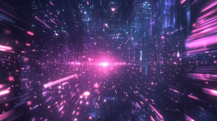 Naklejka premium Abstract Motion Speed Light with Night City Background. 