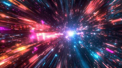 Naklejka premium Abstract Motion Speed Light with Night City Background. 