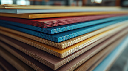 Colorful layers of composite materials stacked for engineering projects