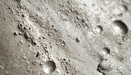 Freshly mixed concrete surface with air bubbles and texture details