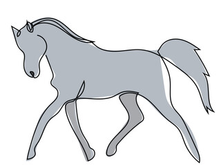 Horses in the form of continuous lines that can be edited later.