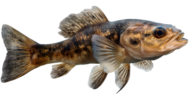 Striped Darter Fish: Close-up profile view of a vibrant striped darter fish, showcasing its intricate details and unique coloration. Ideal for scientific, educational, or aquatic-themed projects. 
