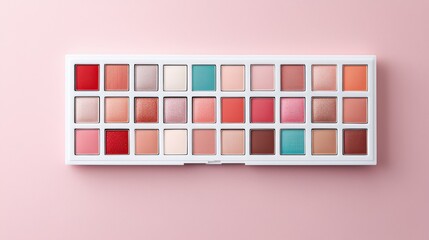 Colorful Makeup Palette Display Beauty Studio Product Photography Creative Space Top View Aesthetic Choices