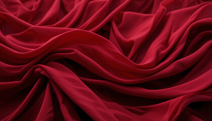 Obraz premium Luxurious Red Fabric Drape Close-up