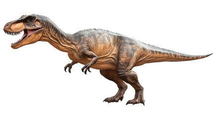 Fototapeta premium Majestic Tyrannosaurus Rex: A powerful and detailed digital rendering of a Tyrannosaurus Rex, showcasing its imposing size and fearsome features. Perfect for projects related to prehistoric life.