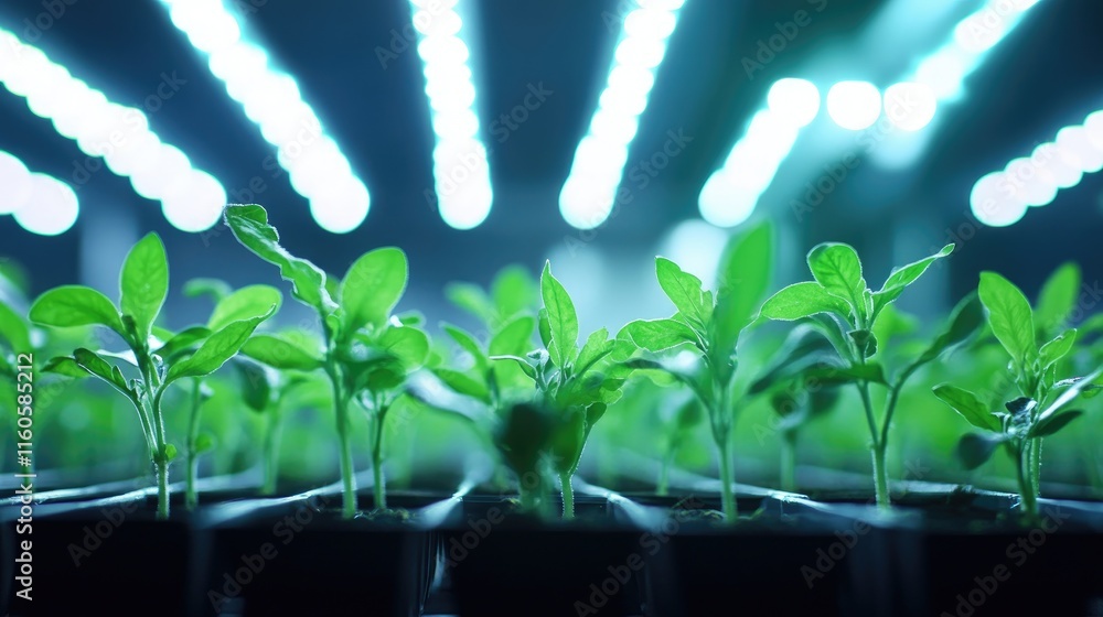 Poster A technological display of microelectronic sensors in smart agriculture, demonstrating innovation in farming practices with side copy space.