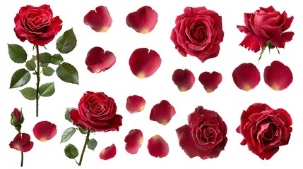 red tulips isolated on white