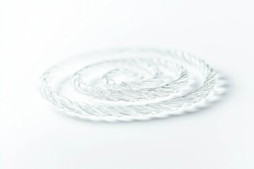Rope spiral isolated on white background and texture.