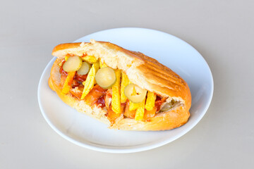 Meat Chicken Doner, between bread (Turkish Name : ekmek arasi et doner, tavuk doner, Gobit ekmek...
