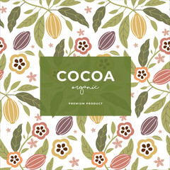 Cocoa bean illustration. Vintage style design template. chocolate cocoa beans. Vector illustration