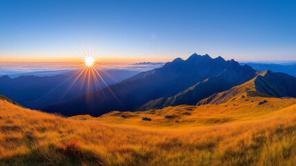 Obraz premium sunset in the mountains