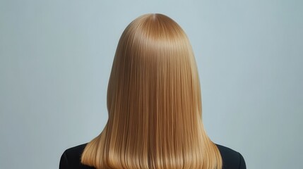 Fototapeta premium Beautiful model girl with Blond hair strand,silky healthy wavy hair strand,hair wavy ribbon, with smooth,Keratin straightening,Treatment,straight long hair,procedures,Smooth hairstyle.