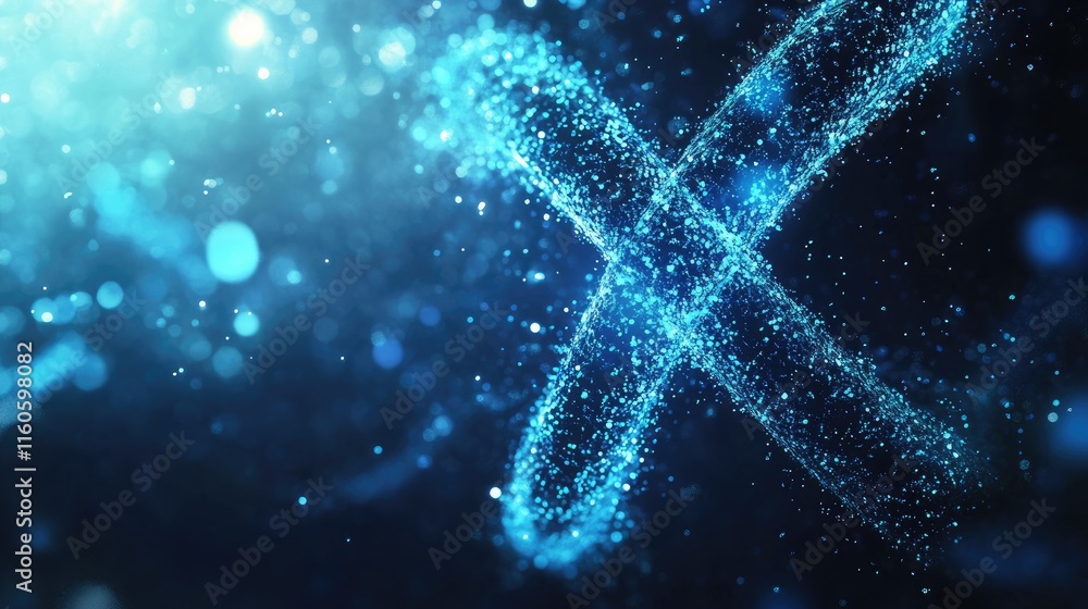 Aufkleber conceptual image of the x chromosome in bright blue tones, representing genetic science with a sleek